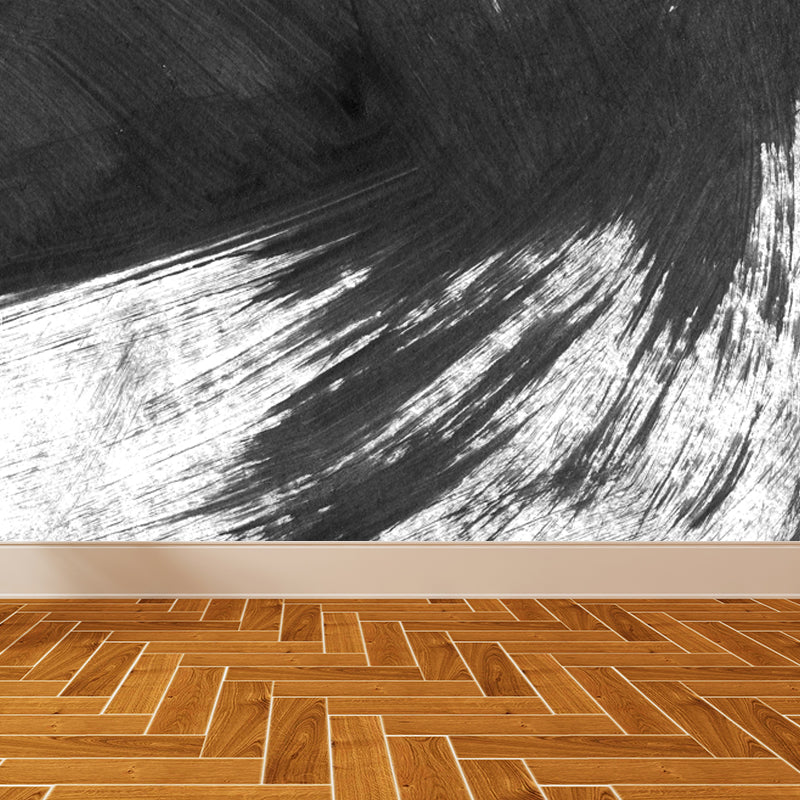 Non-Woven Decorative Wall Mural Modern Brush Stroke Pattern Wall Covering for Living Room
