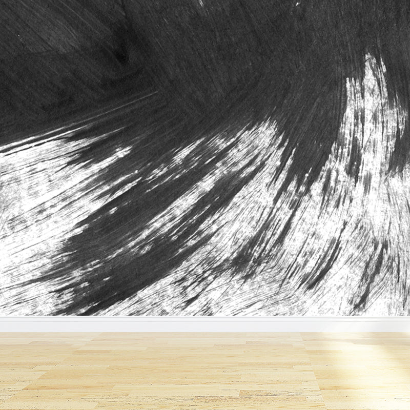 Non-Woven Decorative Wall Mural Modern Brush Stroke Pattern Wall Covering for Living Room