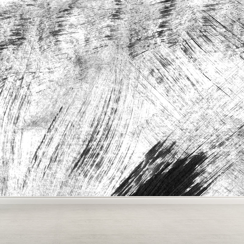 Non-Woven Decorative Wall Mural Modern Brush Stroke Pattern Wall Covering for Living Room