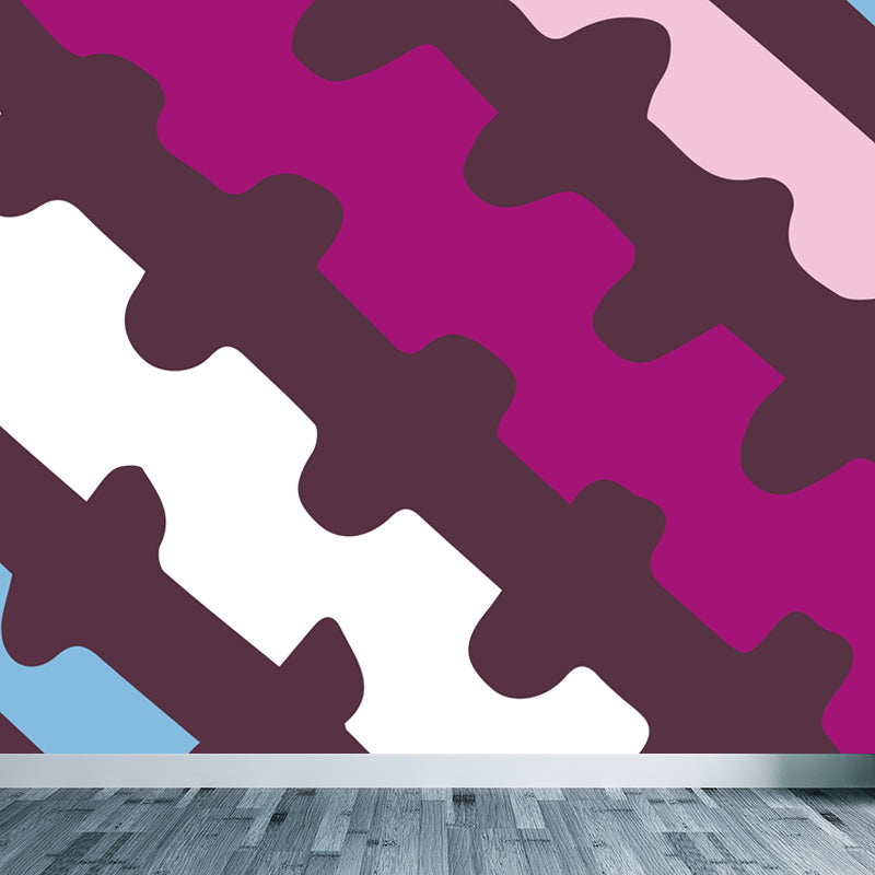 Abstract Pattern Wall Mural Contemporary Non-Woven Textured Wall Covering in Soft Color