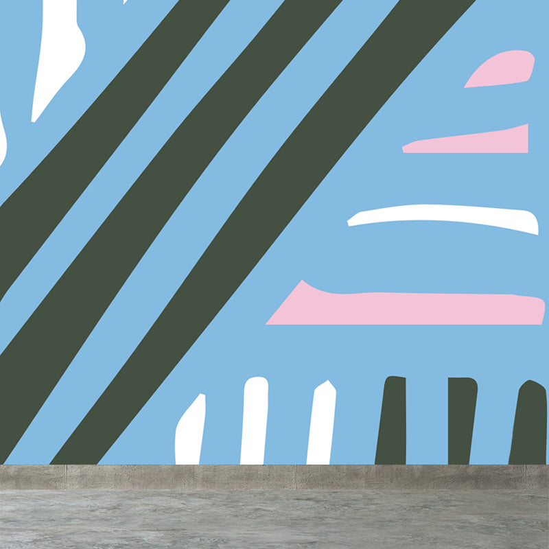 Abstract Pattern Wall Mural Contemporary Non-Woven Textured Wall Covering in Soft Color