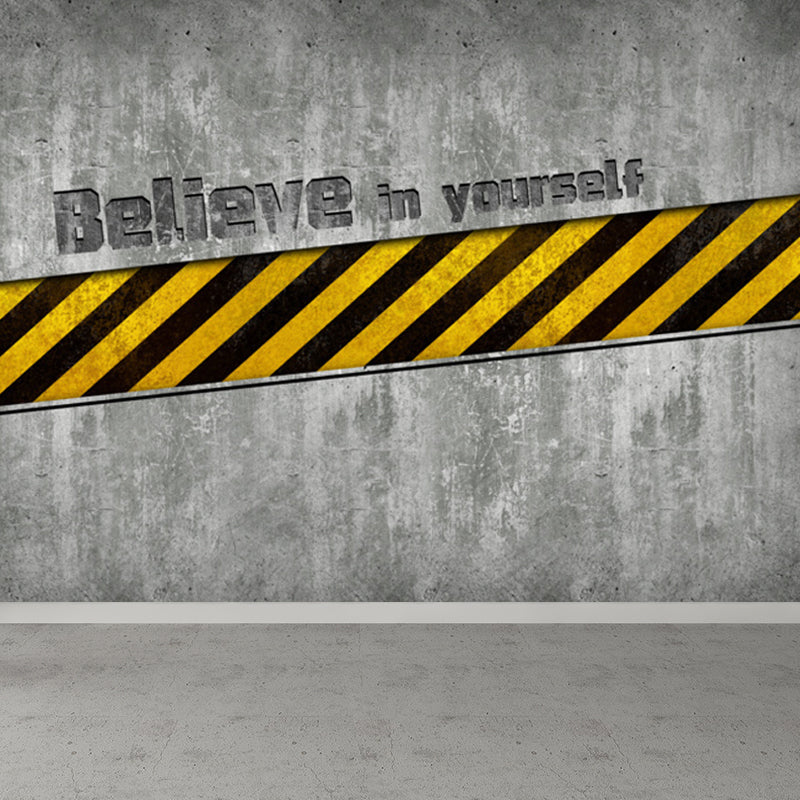 Steampunk Metal Wall Paper Mural for Boys Bedroom Customized Wall Art in Dark Color