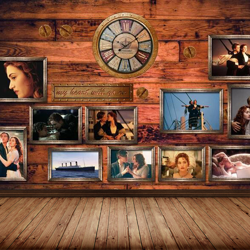 Steampunk Metal Wall Paper Mural for Boys Bedroom Customized Wall Art in Dark Color