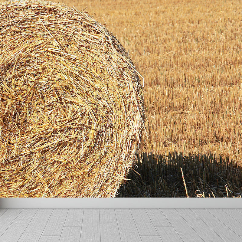 Huge Stalk Stubble Mural Decal Living Room Nature Scenery Wall Covering in Light Color, Waterproof