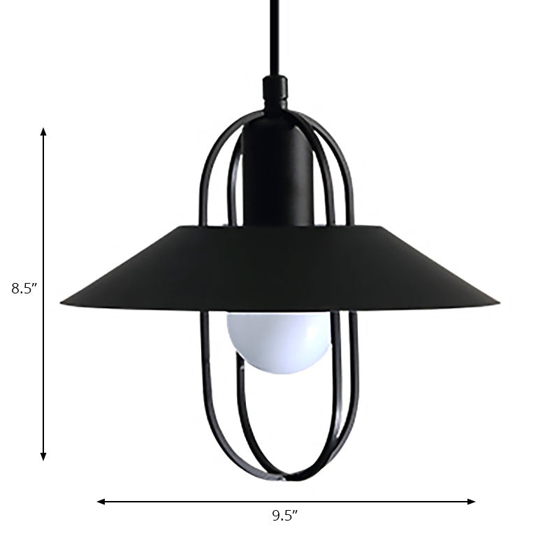 Contemporáneo 1 luz colgante de luz con tono de metal negro/rosa/blanca Luz de suspensión de linterna