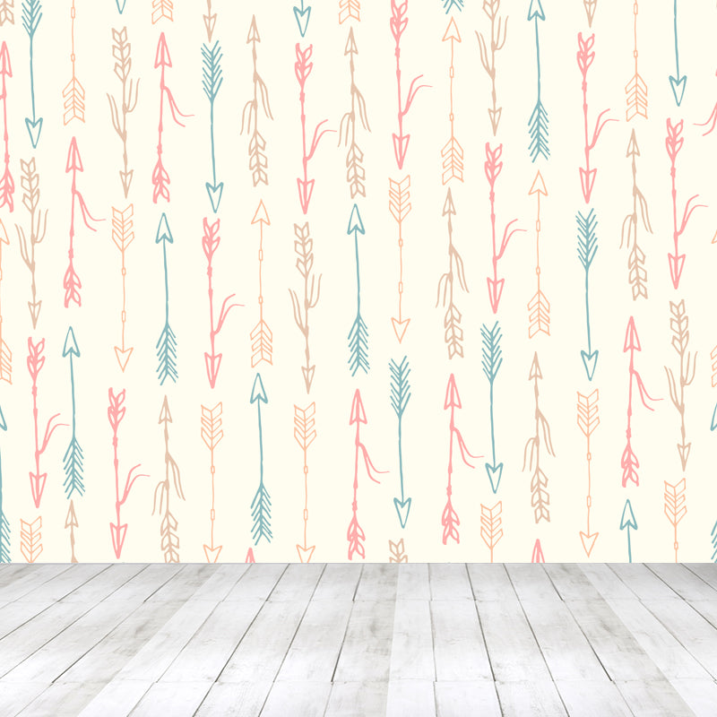 Kids Camping Patterned Mural Decal Soft Color Waterproofing Wall Art for Bedroom