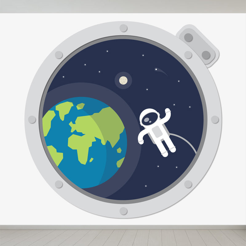 Light Color Outer Space Mural Decal Stain Resistant Children's Art Bedroom Wall Decor