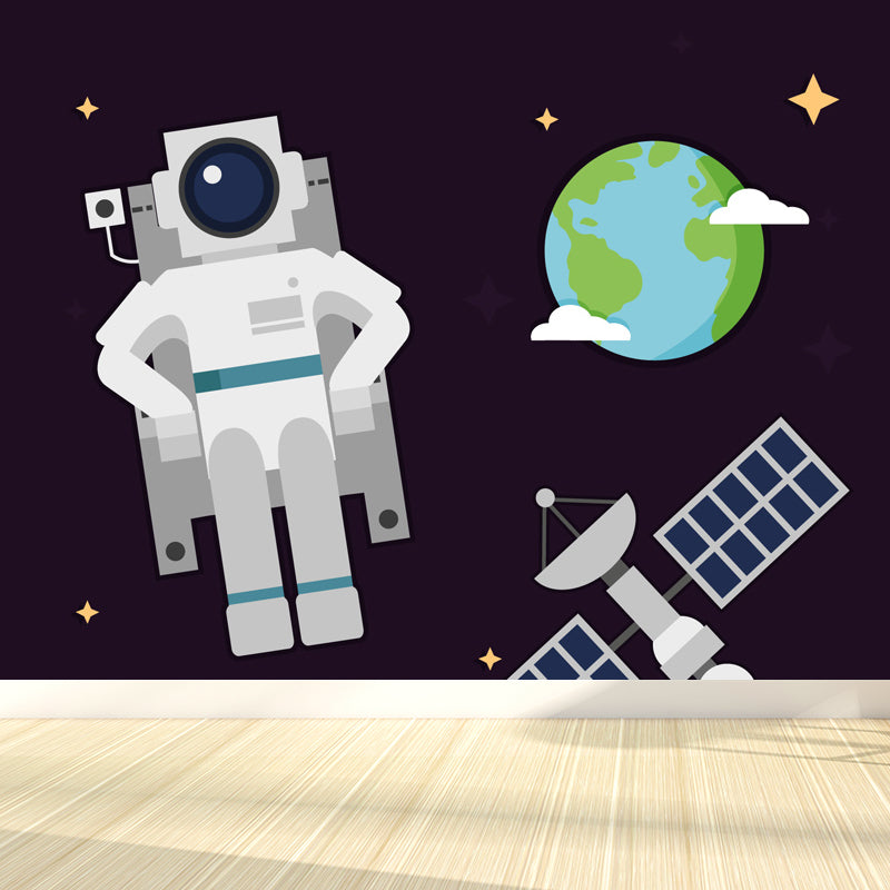 Light Color Outer Space Mural Decal Stain Resistant Children's Art Bedroom Wall Decor