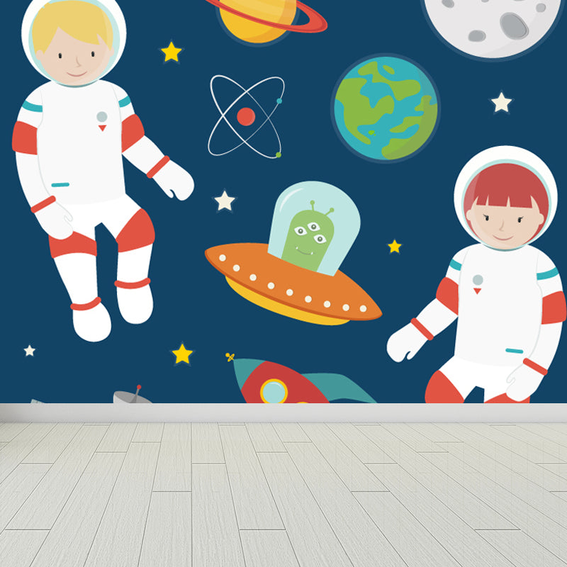 Light Color Outer Space Mural Decal Stain Resistant Children's Art Bedroom Wall Decor