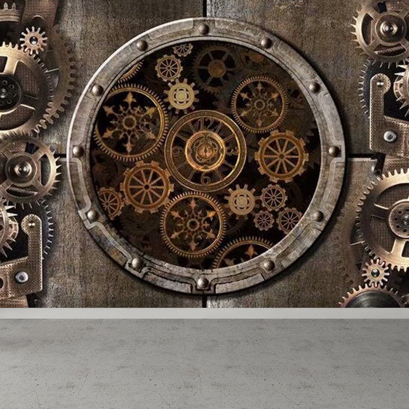 Metal Factory Equipment Mural Wallpaper Cyberpunk Non-Woven Wall Covering for Home