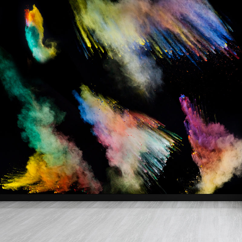 Multicolored Powder Wallpaper Mural Abstract Modern Waterproof Wall Covering for Home