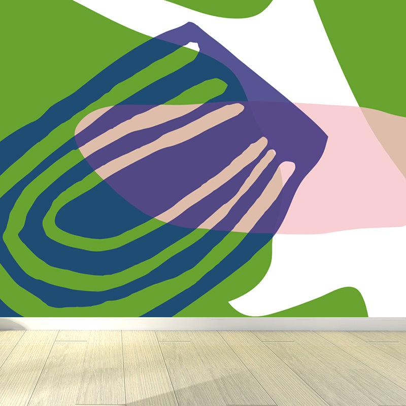 Bright Abstract Mural Wallpaper Contemporary Style Non-Woven Material Wall Covering