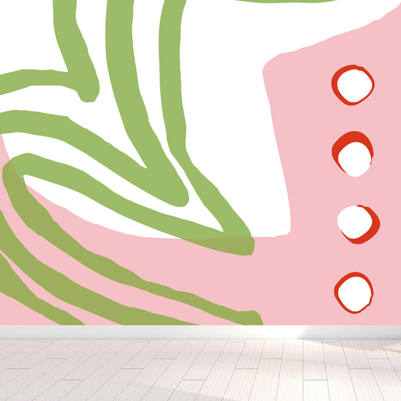 Bright Abstract Mural Wallpaper Contemporary Style Non-Woven Material Wall Covering