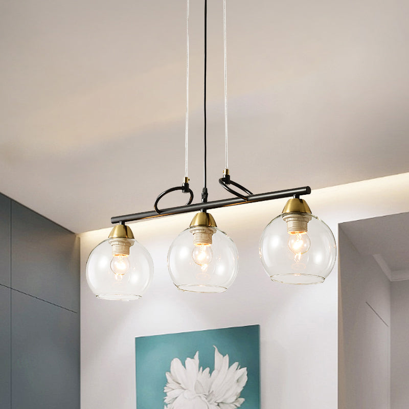 Sfera Idea di illuminazione dell'isola della sala da pranzo Idea trasparente/fumi vetro grigio 3 lampadine contemporanea lampada a sospensione contemporanea
