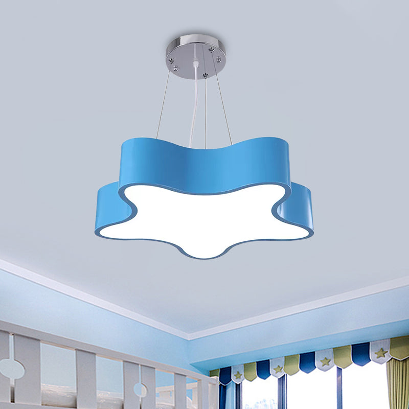 Kids LED -Anhänger Light Kit mit Acrylschatten Rot/Gelb/blau Sternhänge Kronleuchter für Schlafzimmer