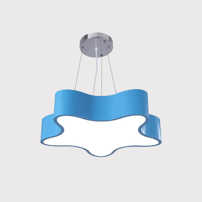 Kit di luce a ciondolo a LED per bambini con tonalità acrilica Rosso/giallo/blu lampadario sospeso per camera da letto