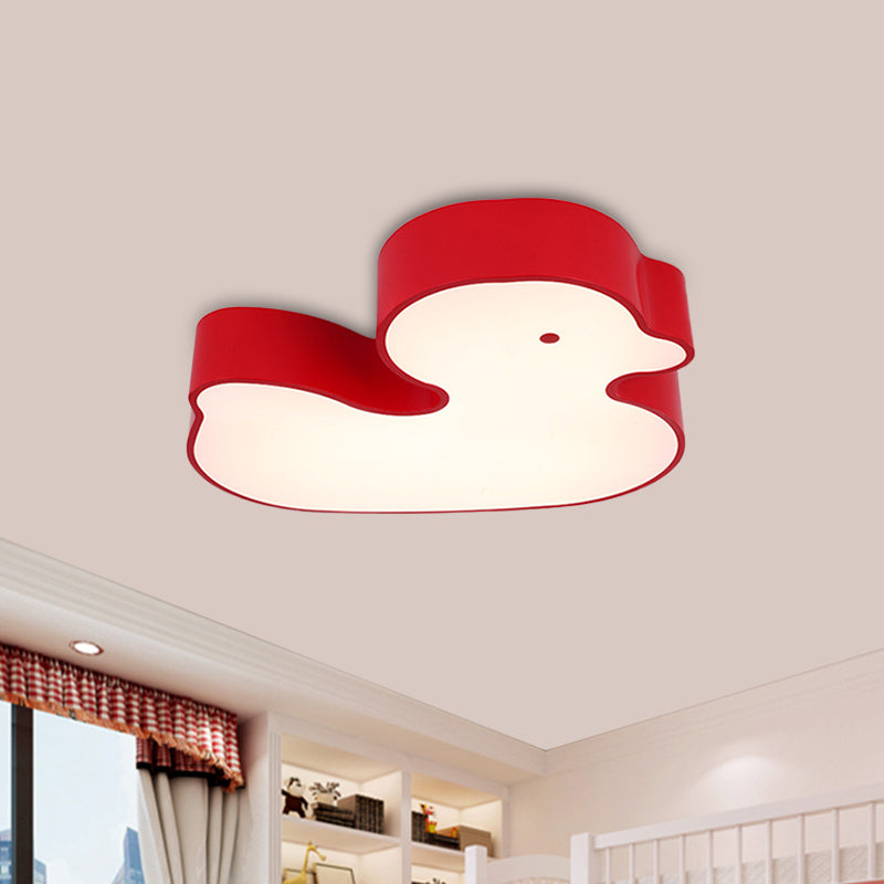 Little Duck Lampada da incasso per bambini Stile acrilico LED rosso/giallo/blu vicino all'apparecchio di illuminazione a soffitto