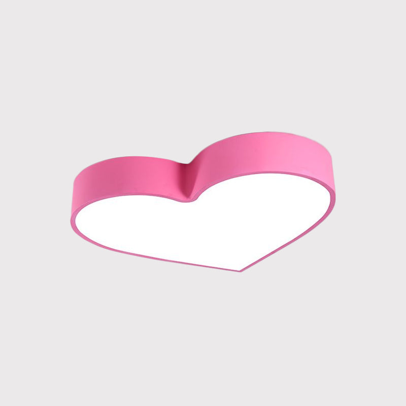 Loving Heart Acrylic LED Flushmount Lighting Children Red/Pink/Yellow Close to Ceiling Lighting Fixture