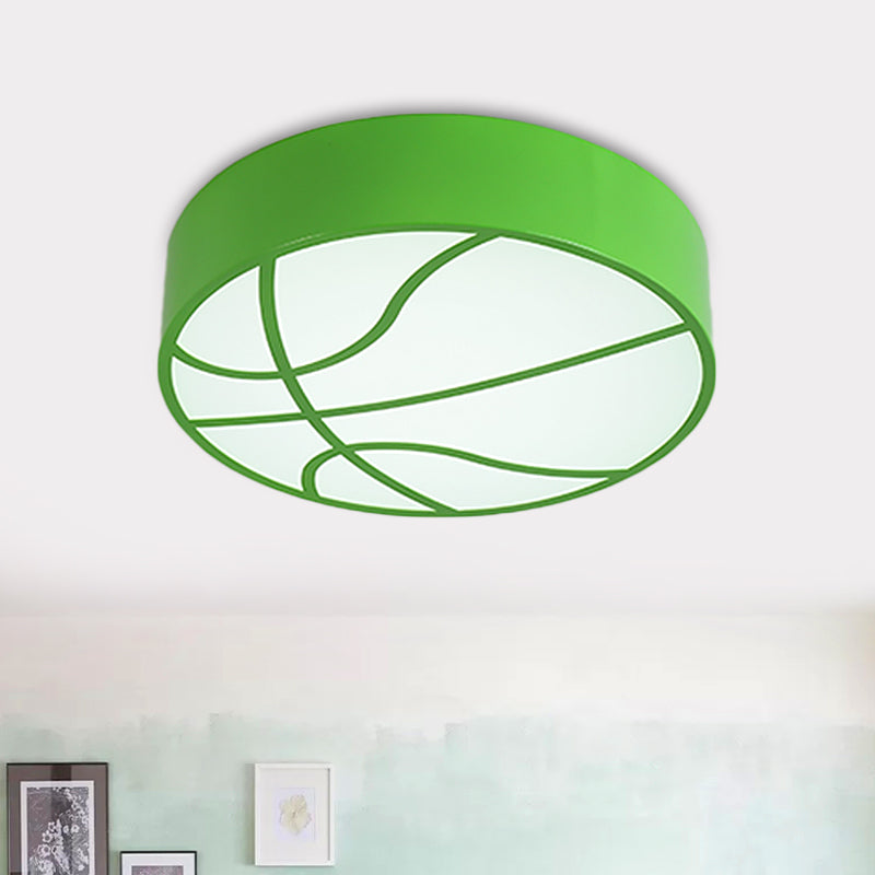 Red/Blue/Green Basketball Ceiling Fixture Children LED Acrylic Flush Mount Recessed Lighting