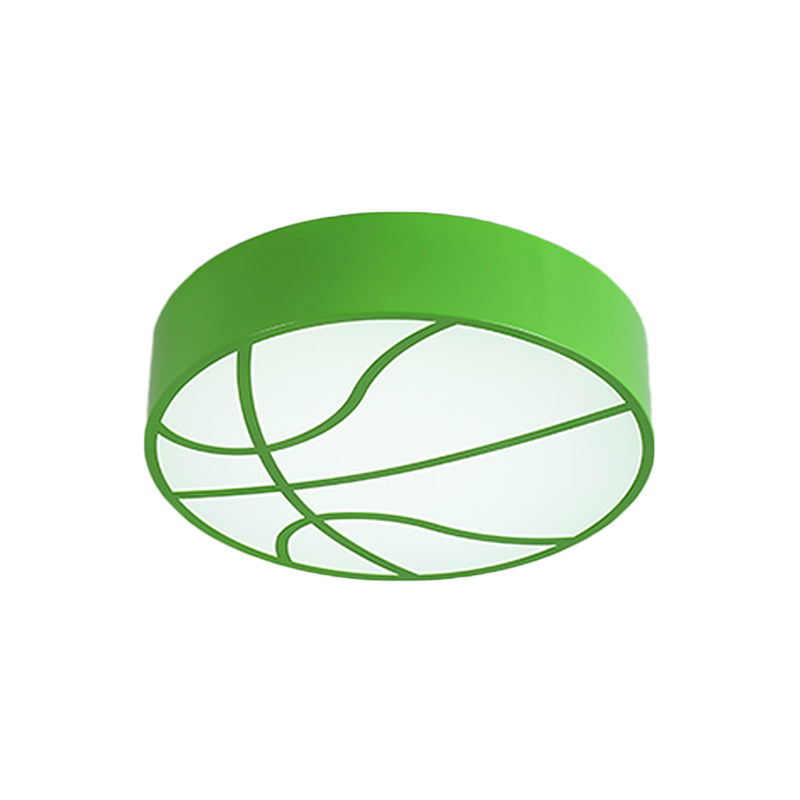 Red/Blue/Green Basketball Ceiling Fixture Children LED Acrylic Flush Mount Recessed Lighting