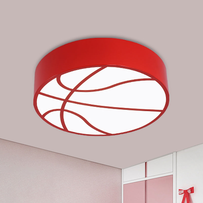 Red/Blue/Green Basketball Ceiling Fixture Children LED Acrylic Flush Mount Recessed Lighting