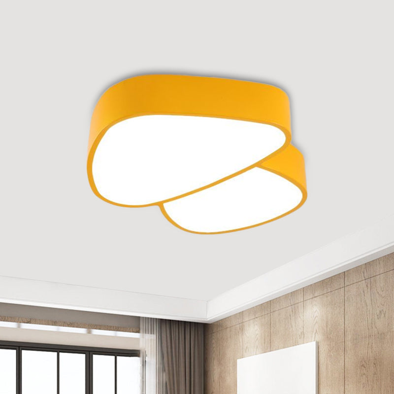 Mushroom LED Close to Ceiling Lamp Kids Acrylic Red/Yellow/Blue Flush Mount Light Fixture for Sleeping Room