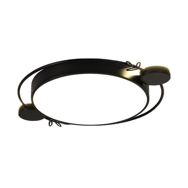 Illuminazione da incasso rotonda Minimalismo metallizzato Lampada da soffitto a LED nera/bianca/grigia con decorazione ad anello