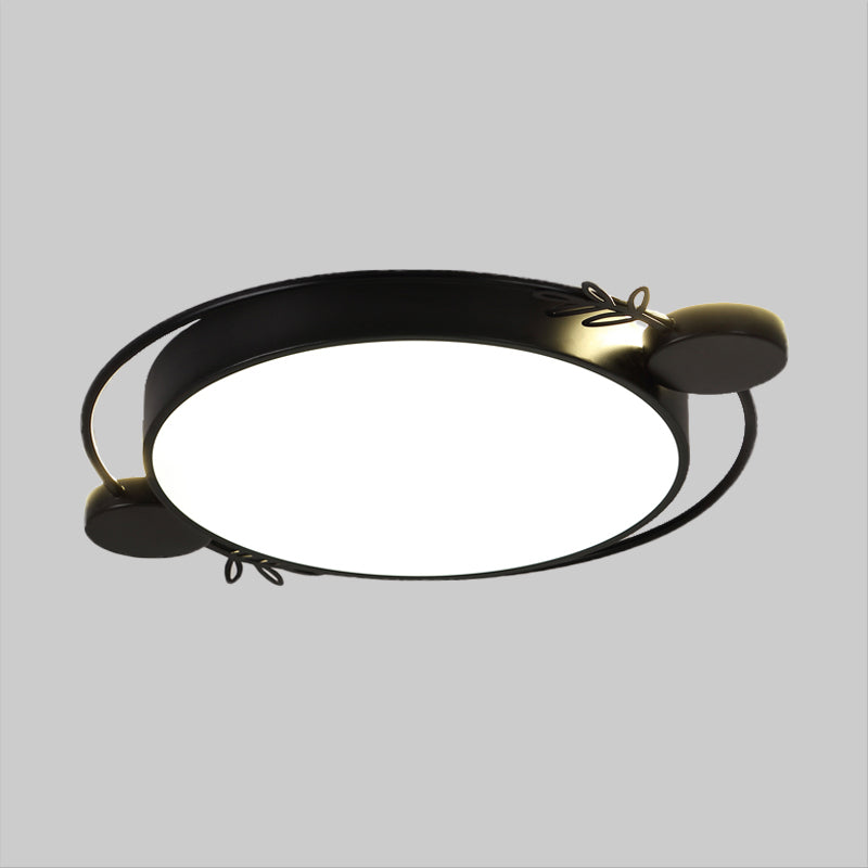 Illuminazione da incasso rotonda Minimalismo metallizzato Lampada da soffitto a LED nera/bianca/grigia con decorazione ad anello