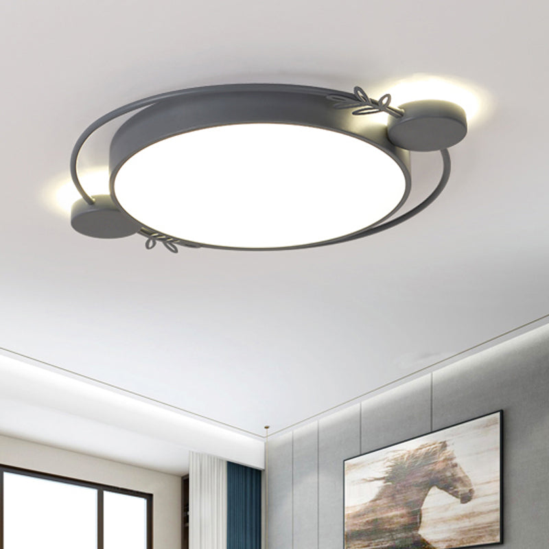 Illuminazione da incasso rotonda Minimalismo metallizzato Lampada da soffitto a LED nera/bianca/grigia con decorazione ad anello