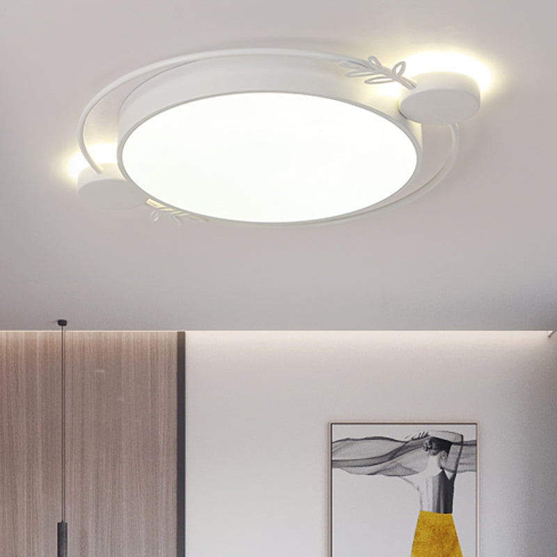 Illuminazione da incasso rotonda Minimalismo metallizzato Lampada da soffitto a LED nera/bianca/grigia con decorazione ad anello