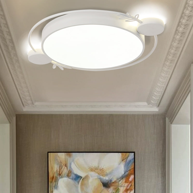 Illuminazione da incasso rotonda Minimalismo metallizzato Lampada da soffitto a LED nera/bianca/grigia con decorazione ad anello