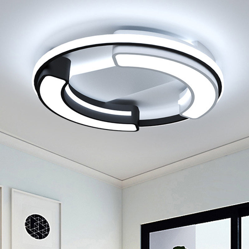 Black Round/Square Flush Mount Lamp Modernism LED Acryl Nah an Deckenleuchte in Warm/Weißes Licht