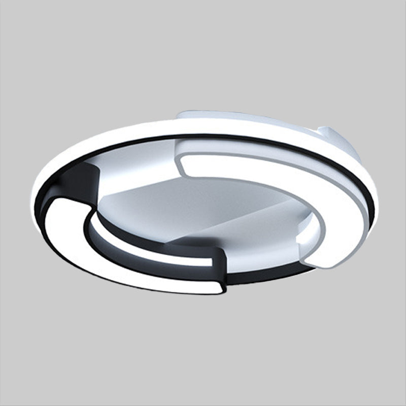 Black Round/Square Flush Mount Lamp Modernism LED Acryl Nah an Deckenleuchte in Warm/Weißes Licht