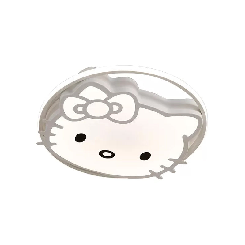 Plafonnier LED en forme de chat de dessin animé en acrylique pour enfants, lumière blanche/rose/bleue, lumière chaude/blanche