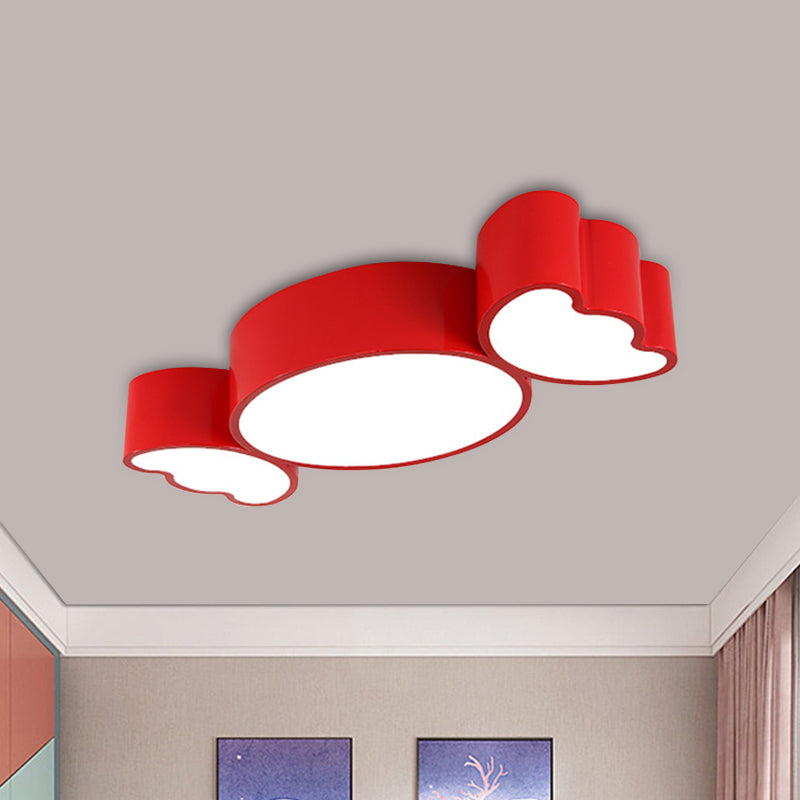 Éclairage de plafond LED pour enfants avec abat-jour en acrylique, luminaire encastré rouge/rose/jaune bonbon