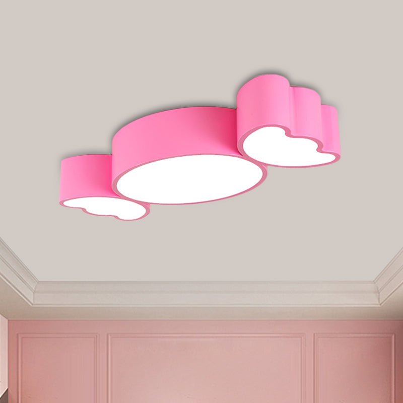 Éclairage de plafond LED pour enfants avec abat-jour en acrylique, luminaire encastré rouge/rose/jaune bonbon