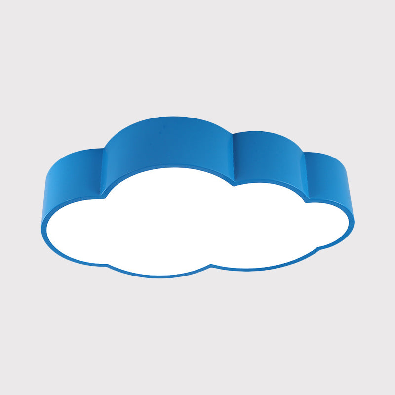 White/Red/Yellow Cloud Flush Ceiling Light Kids Acrylic Flush Mount Recessed Lighting for Kindergarten