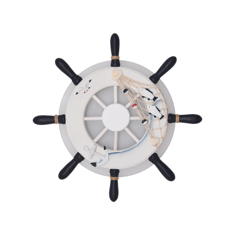 Rudder Bedside Wall Mounted Lamp Acrylic LED Creative Wall Sconce Lighting in Light Blue/White