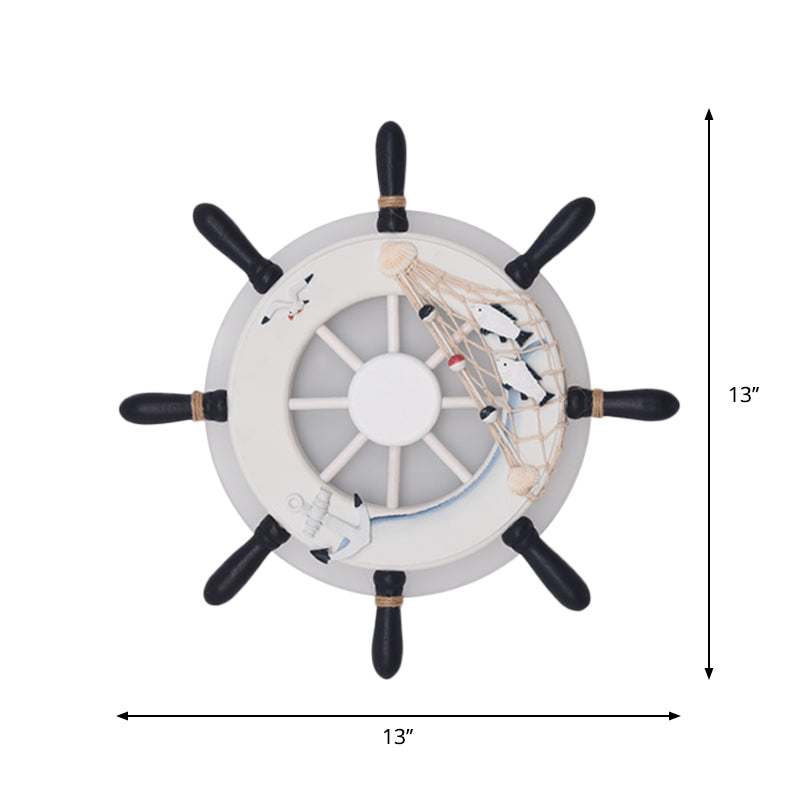 Rudder Bedside Wall Mounted Lamp Acrylic LED Creative Wall Sconce Lighting in Light Blue/White