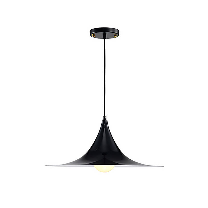 Flared Suspension Light in Nordic Style Metal 1 Light Black/White/Gold Hanging Ceiling Light