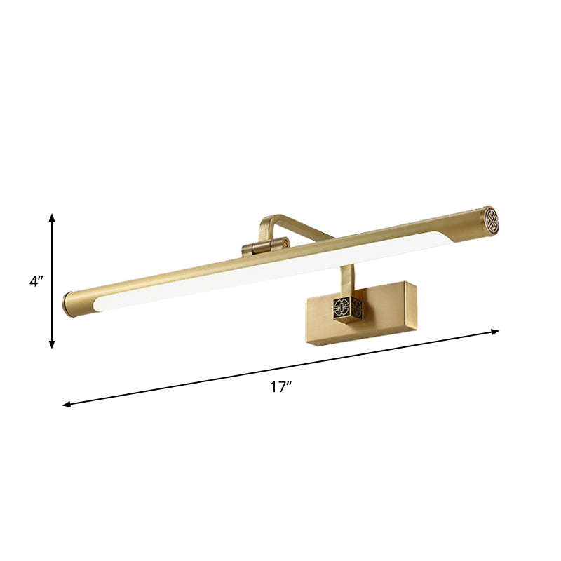 Modernisme verstelbare ijdelheid licht metalen spiegelkast LED wandlamp met lineaire acrylschaduw