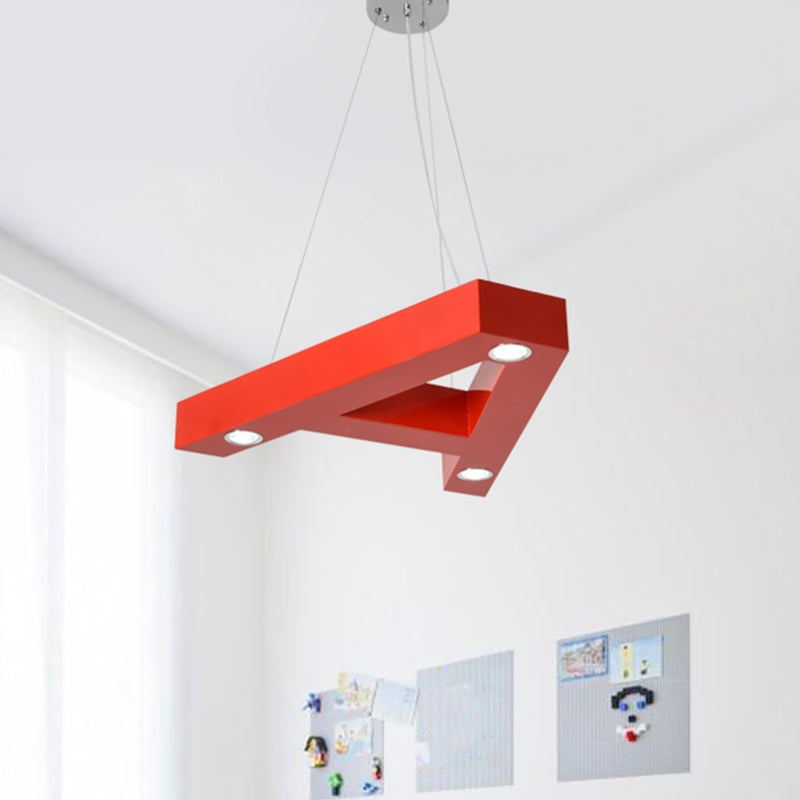 A / b / C-Shape acrylique plafond Hang Fixture Macaroon rouge / jaune / vert Light Light pour bébé chambre
