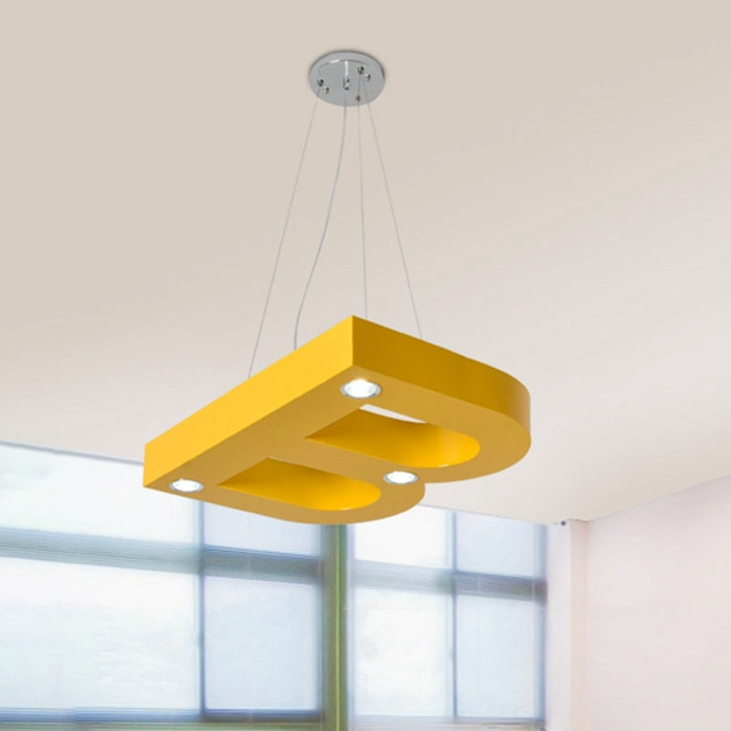 A / b / C-Shape acrylique plafond Hang Fixture Macaroon rouge / jaune / vert Light Light pour bébé chambre