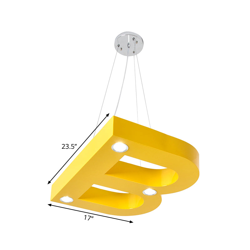 A / b / C-Shape acrylique plafond Hang Fixture Macaroon rouge / jaune / vert Light Light pour bébé chambre