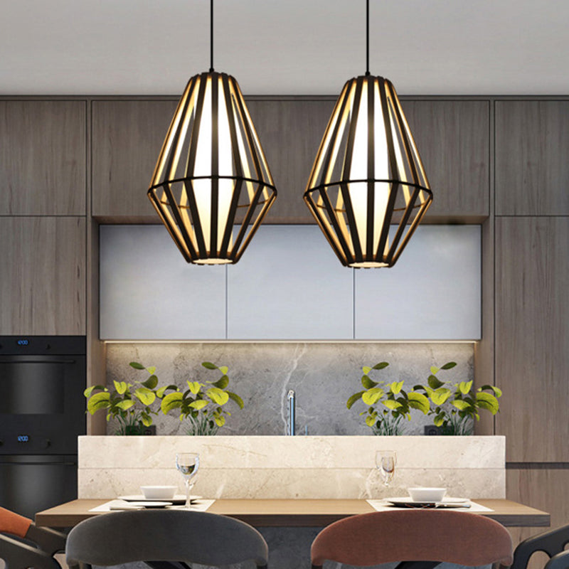 Bamboo Cone Lantern Ceiling Lamp Asian Style 1 Bulb Wood Suspension Pendant Light, 11"/14" Width