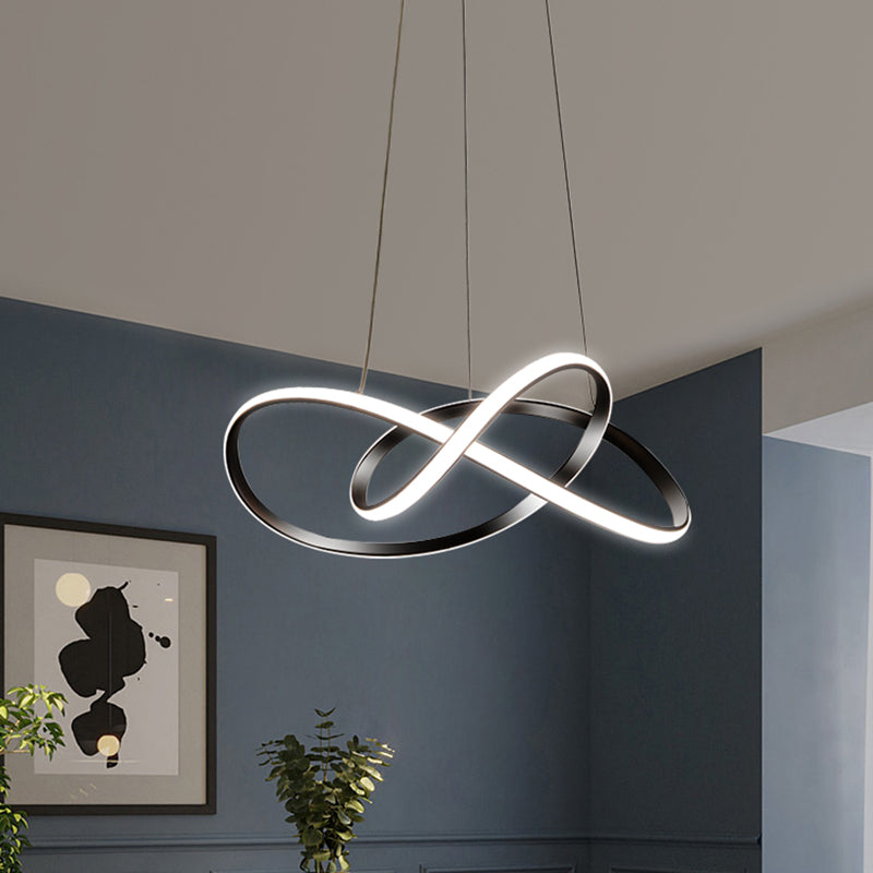 Lampadario a soffitto annodante Minimalista Metallic LED Restauranti Dropserve in nero