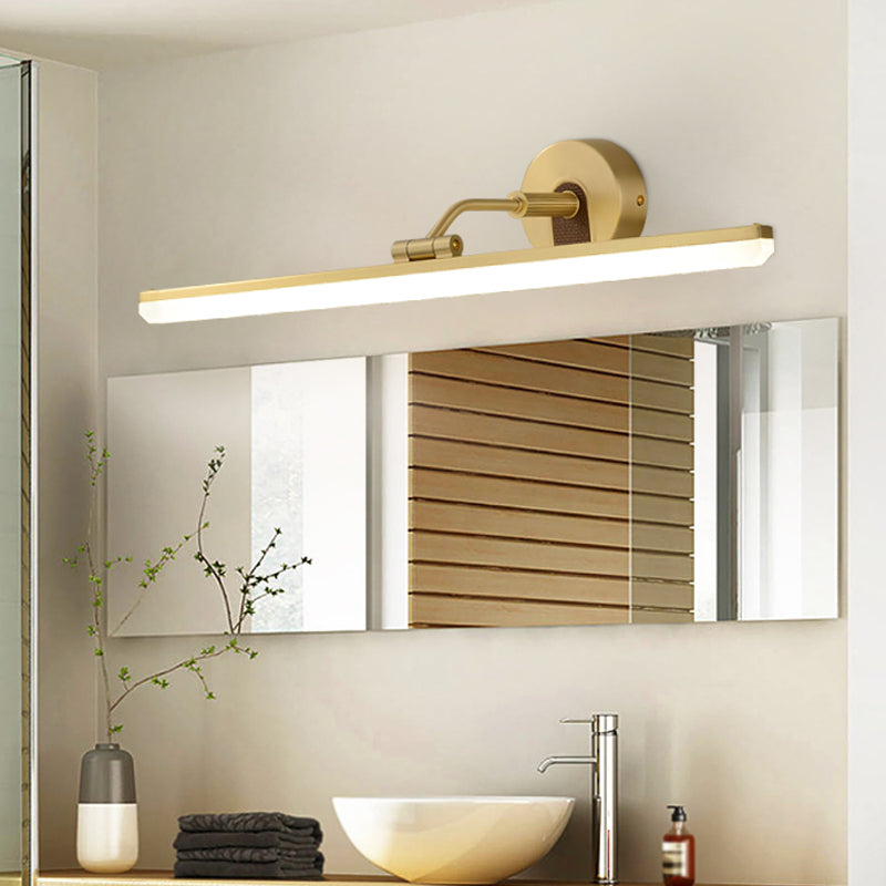 Metal Adjustable Arm LED Vanity Bar Light Contemporary Black/Brass Wall Sconce Lighting, 18"/23" Width