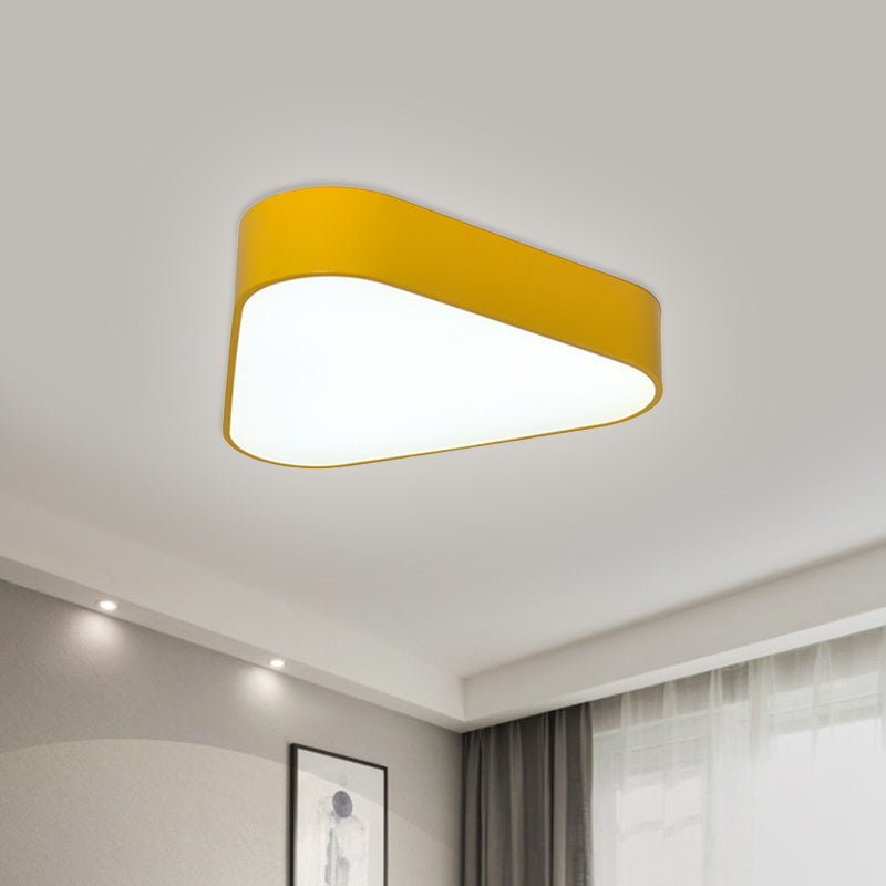 Triangular Acrylic Flush Mount Light Kids White/Yellow/Purple LED Close to Ceiling Lighting Fixture