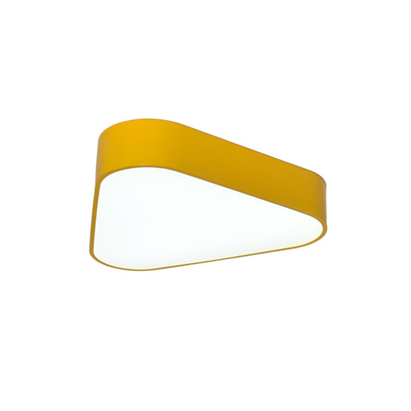 Triangular Acrylic Flush Mount Light Kids White/Yellow/Purple LED Close to Ceiling Lighting Fixture
