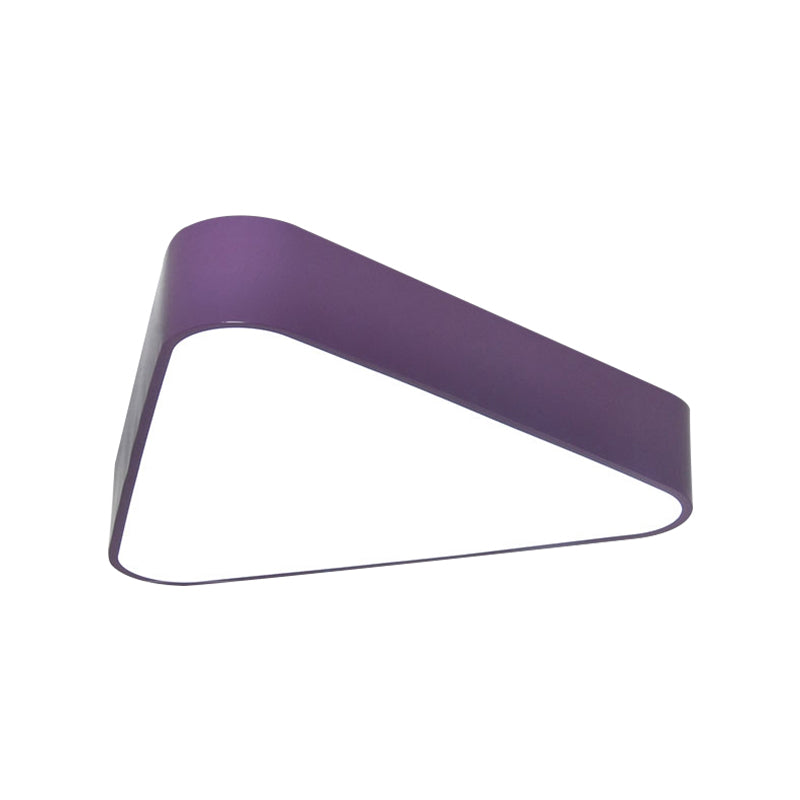 Triangular Acrylic Flush Mount Light Kids White/Yellow/Purple LED Close to Ceiling Lighting Fixture